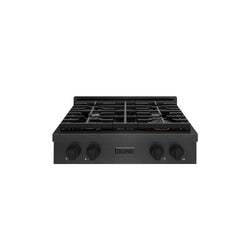 ZLINE 30 in. Paramount Gas Rangetop with 4 Burners and Porcelain Cooktop in Black Satin Stainless Steel (SRTBS-30)