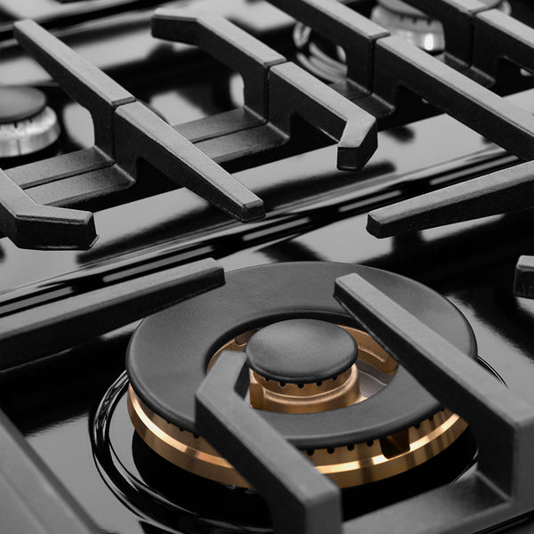 ZLINE 48 in. Paramount Gas Rangetop with 8 Burners and Porcelain Cooktop in Black Satin Stainless Steel, Open Box-Great Condition