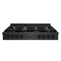ZLINE 48 in. Paramount Gas Rangetop with 8 Burners and Porcelain Cooktop in Black Satin Stainless Steel, Open Box-Good Condition