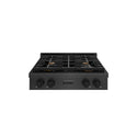 ZLINE 30 in. Paramount Gas Rangetop with 4 Brass Burners and Porcelain Cooktop in Black Satin Stainless Steel (SRTBS-BR-30)