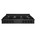 ZLINE 48 in. Paramount Gas Rangetop with 8 Brass Burners and Porcelain Cooktop in Black Satin Stainless Steel (SRTBS-BR-48)