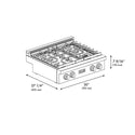 ZLINE Designer Collection 30 in. Paramount Gas Rangetop with 4 Burners in Black Satin Stainless Steel with Matte Black and Champagne Bronze Accents, Open Box-Great Condition
