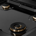 ZLINE Designer Collection 30 in. Paramount Gas Rangetop with 4 Burners in Black Satin Stainless Steel with Matte Black and Champagne Bronze Accents (SRTBSZ-30-MBCB)