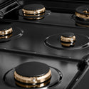 ZLINE Designer Collection 36 in. Paramount Gas Rangetop with 6 Burners in Black Satin Stainless Steel with Matte Black and Champagne Bronze Accents, Open Box-Great Condition