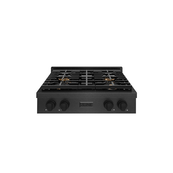 ZLINE 30 in. Paramount Gas Rangetop with 4 Burner DuoPro™ Cooktop in Black Satin Stainless Steel (PSRTBS-30)
