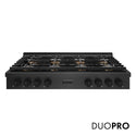 ZLINE 48 in. Paramount Gas Rangetop with 8 Burner DuoPro™ Cooktop in Black Satin Stainless Steel, Open Box-Good Condition