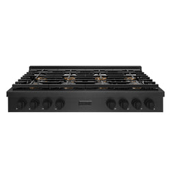 ZLINE 48 in. Paramount Gas Rangetop with 8 Burner DuoPro™ Cooktop in Black Satin Stainless Steel (PSRTBS-48)