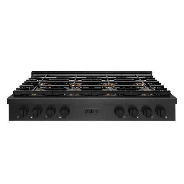 ZLINE 48 in. Paramount Gas Rangetop with 8 Burner DuoPro™ Cooktop in Black Satin Stainless Steel, Open Box-Great Condition