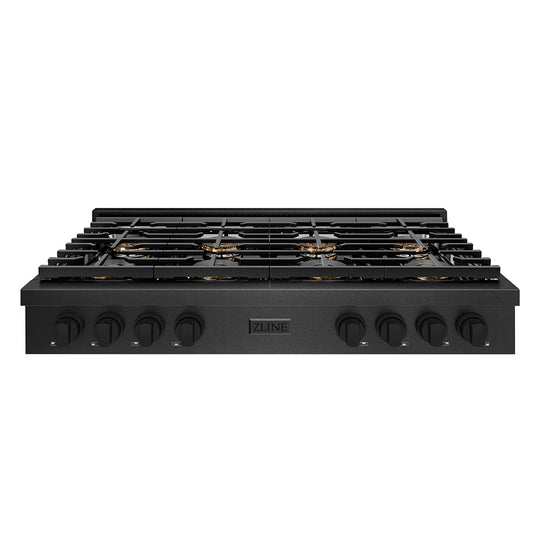 ZLINE 48 in. Paramount Gas Rangetop with 8 Burner DuoPro™ Cooktop in Black Satin Stainless Steel (PSRTBS-48)