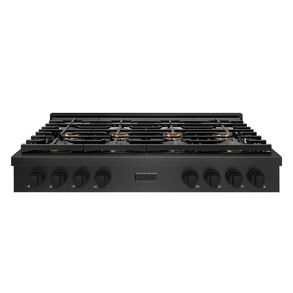 ZLINE 48 in. Paramount Gas Rangetop with 8 Burner DuoPro™ Cooktop in Black Satin Stainless Steel (PSRTBS-48)
