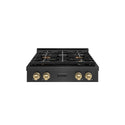 ZLINE Autograph Edition 30 in. Paramount Gas Rangetop with 4 Burner DuoPro™ Cooktop in Black Satin Stainless Steel and Champagne Bronze Accents, Open Box-Good Condition