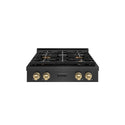 ZLINE Autograph Edition 30 in. Paramount Gas Rangetop with 4 Burner DuoPro™ Cooktop in Black Satin Stainless Steel and Champagne Bronze Accents, Open Box-Great Condition