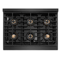 ZLINE Autograph Edition 36 in. Paramount Gas Rangetop with 6 Burner DuoPro™ Cooktop in Black Satin Stainless Steel and Champagne Bronze Accents, Open Box-Good Condition