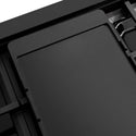 ZLINE Autograph Edition 48 in. 6.7 cu. ft. Paramount Dual Fuel Range with 8 Burner DuoPro™ Cooktop and Dual Ovens in Black Stainless Steel with Polished Gold Helix Handles and Accents (PSDRBZ-48-KG)