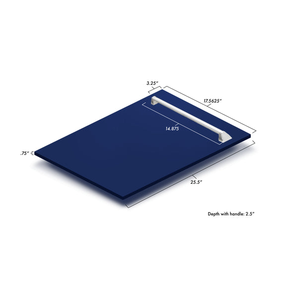 ZLINE 18" Tallac Dishwasher Panel in Blue Gloss with Traditional Handle (DPV-BG-18)