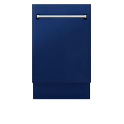 ZLINE 18 in. Tallac Series 3rd Rack Top Control Built-In Dishwasher in Blue Gloss with Stainless Steel Tub, 51dBa (DWV-BG-18)