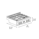 ZLINE Autograph Edition 30 in. Legacy Gas Rangetop with 4 Burners and Porcelain Cooktop in Black Stainless Steel with Champagne Bronze Accents (RTBZ-30-CB)