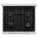 ZLINE 30 in. Legacy Gas Rangetop with 4 Brass Burners and Porcelain Cooktop in Stainless Steel (RT-BR-30)