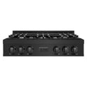 ZLINE 36 in. Classic Gas Rangetop with 6 Burners and Porcelain Cooktop in Black Stainless Steel (RTB2-36)