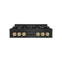 ZLINE Autograph Edition 36 in. Legacy Gas Rangetop with 6 Burners and Porcelain Cooktop in Black Stainless Steel with Champagne Bronze Accents (RTBZ-36-CB)
