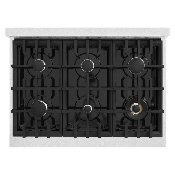 ZLINE 36 in. Legacy Gas Rangetop with 6 Burners and Porcelain Cooktop in Satin Stainless Steel (RTS-36)