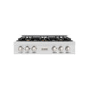 ZLINE 36 in. Legacy Gas Rangetop with 6 Brass Burners and Porcelain Cooktop in Satin Stainless Steel (RTS-BR-36)