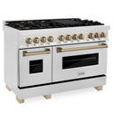 ZLINE Autograph Edition 48" 6.0 cu. ft. Dual Fuel Range with Gas Stove and Electric Oven in DuraSnow Stainless Steel (RASZ-SN-48)