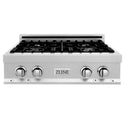 ZLINE 30 in. Legacy Gas Rangetop with 4 Burners and Porcelain Cooktop in Satin Stainless Steel, Open Box-Great Condition