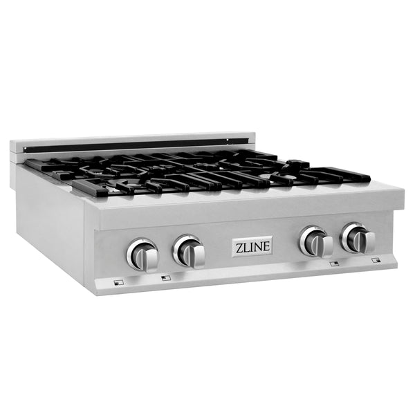 ZLINE 30" Porcelain Gas Stovetop in Fingerprint Resistant Stainless Steel with 4 Gas Burners (RTS-30)