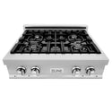 ZLINE 30 in. Legacy Gas Rangetop with 4 Burners and Porcelain Cooktop in Satin Stainless Steel, Open Box-Great Condition