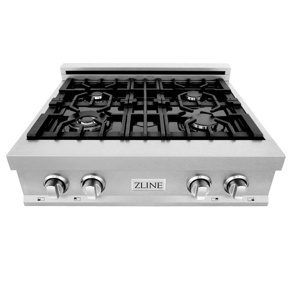 ZLINE 30 in. Legacy Gas Rangetop with 4 Burners and Porcelain Cooktop in Satin Stainless Steel, Open Box-Great Condition