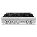 ZLINE 36 in. Legacy Gas Rangetop with 6 Burners and Porcelain Cooktop in Satin Stainless Steel, Open Box-Great Condition