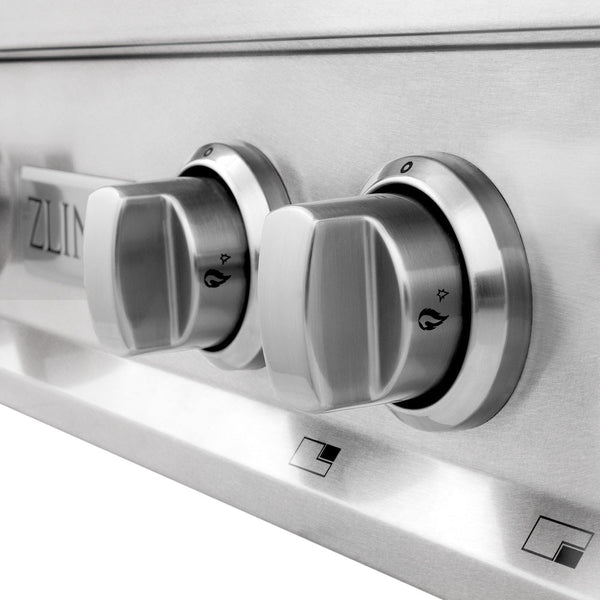ZLINE 36 in. Legacy Gas Rangetop with 6 Burners and Porcelain Cooktop in Satin Stainless Steel, Open Box-Good Condition