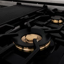 ZLINE 48 in. Legacy Gas Rangetop with 6 Brass Burners and Porcelain Cooktop in Satin Stainless Steel (RTS-BR-48)