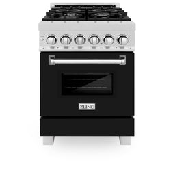 ZLINE 24 in. 2.8 cu. ft. Legacy Dual Fuel Range with 4 Burner Gas Cooktop and Electric Convection Oven