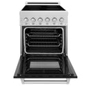 ZLINE 24 in. 2.8 cu. ft. Legacy Induction Range with 4 Element Cooktop and Electric Oven in Satin Stainless Steel and Black Matte Door, Open Box-Great Condition