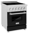 ZLINE 24 in. 2.8 cu. ft. Legacy Induction Range with 4 Element Cooktop and Electric Oven in Satin Stainless Steel and Black Matte Door, Open Box-Great Condition
