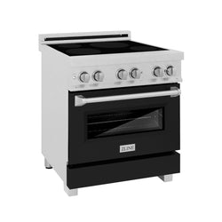 ZLINE 30 in. 4.0 cu. ft. Legacy Induction Range with 4 Element Cooktop and Electric Oven in Satin Stainless Steel and Black Matte Door, Open Box-Great Condition