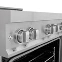 ZLINE 36 in. 4.6 cu. ft. Legacy Induction Range with 5 Element Cooktop and Electric Oven in Satin Stainless Steel and Black Matte Door, Open Box-Good Condition