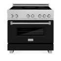ZLINE 36 in. 4.6 cu. ft. Legacy Induction Range with 5 Element Cooktop and Electric Oven in Satin Stainless Steel and Black Matte Door, Open Box-Good Condition