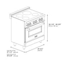 ZLINE 30 in. 4.0 cu. ft. Legacy Induction Range with 4 Element Cooktop and Electric Oven in Satin Stainless Steel and Blue Gloss Door, Open Box-Great Condition