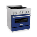 ZLINE 30 in. 4.0 cu. ft. Legacy Induction Range with 4 Element Cooktop and Electric Oven in Satin Stainless Steel and Blue Gloss Door, Open Box-Great Condition