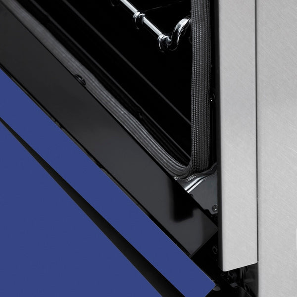 ZLINE 30 in. 4.0 cu. ft. Legacy Induction Range with 4 Element Cooktop and Electric Oven in Satin Stainless Steel and Blue Matte Door, Open Box-Great Condition