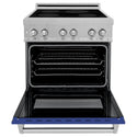 ZLINE 30 in. 4.0 cu. ft. Legacy Induction Range with 4 Element Cooktop and Electric Oven in Satin Stainless Steel and Blue Matte Door, Open Box-Great Condition