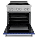 ZLINE 30 in. 4.0 cu. ft. Legacy Induction Range with 4 Element Cooktop and Electric Oven in Satin Stainless Steel and Blue Matte Door, Open Box-Good Condition