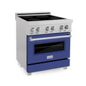 ZLINE 30 in. 4.0 cu. ft. Legacy Induction Range with 4 Element Cooktop and Electric Oven in Satin Stainless Steel and Blue Matte Door, Open Box-Great Condition