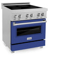 ZLINE 30 in. 4.0 cu. ft. Legacy Induction Range with 4 Element Cooktop and Electric Oven in Satin Stainless Steel and Blue Matte Door, Open Box-Great Condition