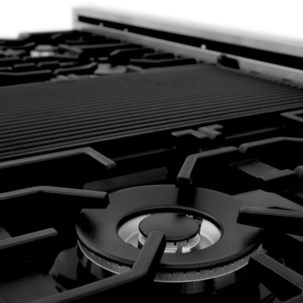 ZLINE 48 in. Legacy Gas Rangetop with 7 Burners and Porcelain Cooktop in Satin Stainless Steel, Open Box-Great Condition