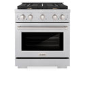 ZLINE 30 in. 4.2 cu. ft. Paramount Gas Range with Convection Gas Oven in DuraSnow® Stainless Steel with 4 Brass Burners (SGRS-BR-30)