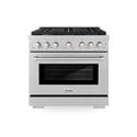 ZLINE 36 in. 5.2 cu. ft. Paramount Gas Range with Convection Gas Oven in DuraSnow® Stainless Steel with 6 Brass Burners (SGRS-BR-36)